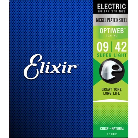 Elixir 19002 Optiweb 009-042 Muta Corde Chitarra Elettrica Coating